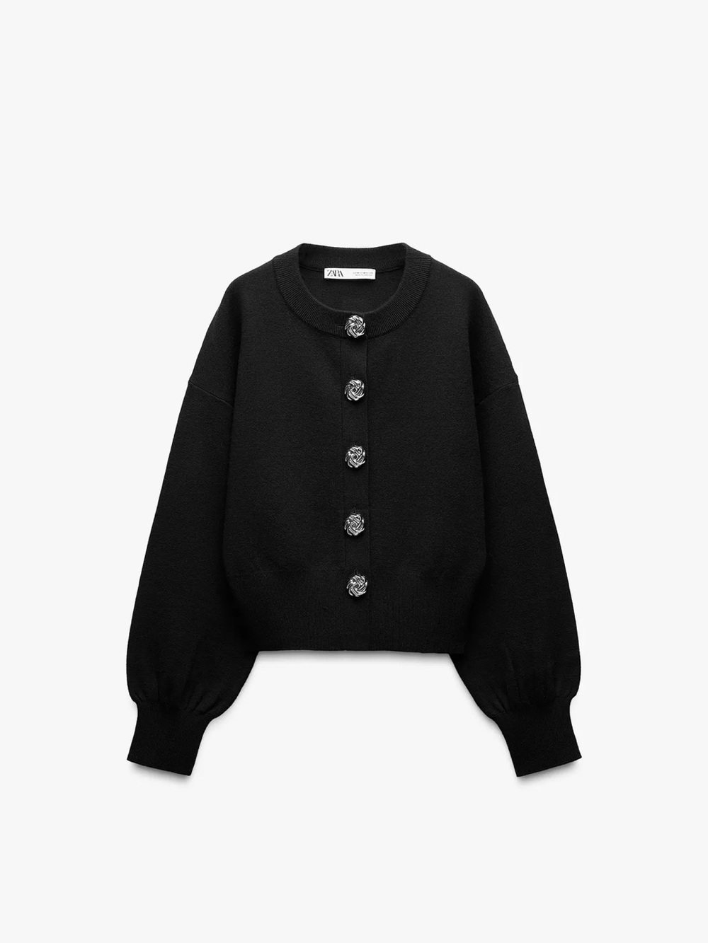 ZARA LARGE BUTTON KNIT CARDIGAN
M| BLACK REF. 5536/166